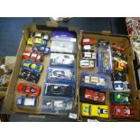 Quantity of Scalextric racing cars and others to incl. five racing trucks, 2 trays