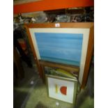 Quantity of framed and glazed prints & mirrors