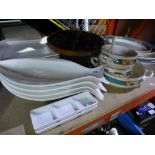 Small quantity of Staffordshire dinnerware, lazy Susan contemporary dinnerware etc.