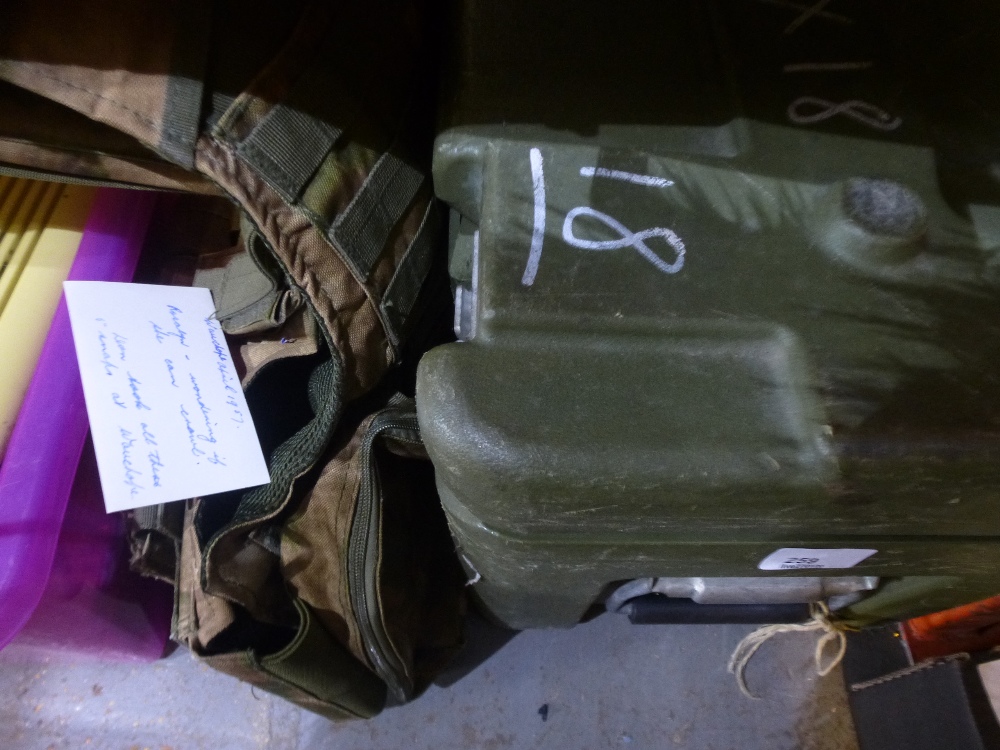 Ammunition box containing knives, BB guns and camouflage vest etc