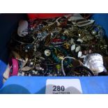 Large crate of costume jewellery