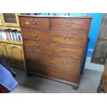 Large Victorian chest of two short above four long drawers with bracket supports.