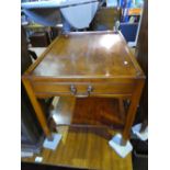 A retro Mahogany chest of 4 drawers and a walnut veneered coffee table with drawers