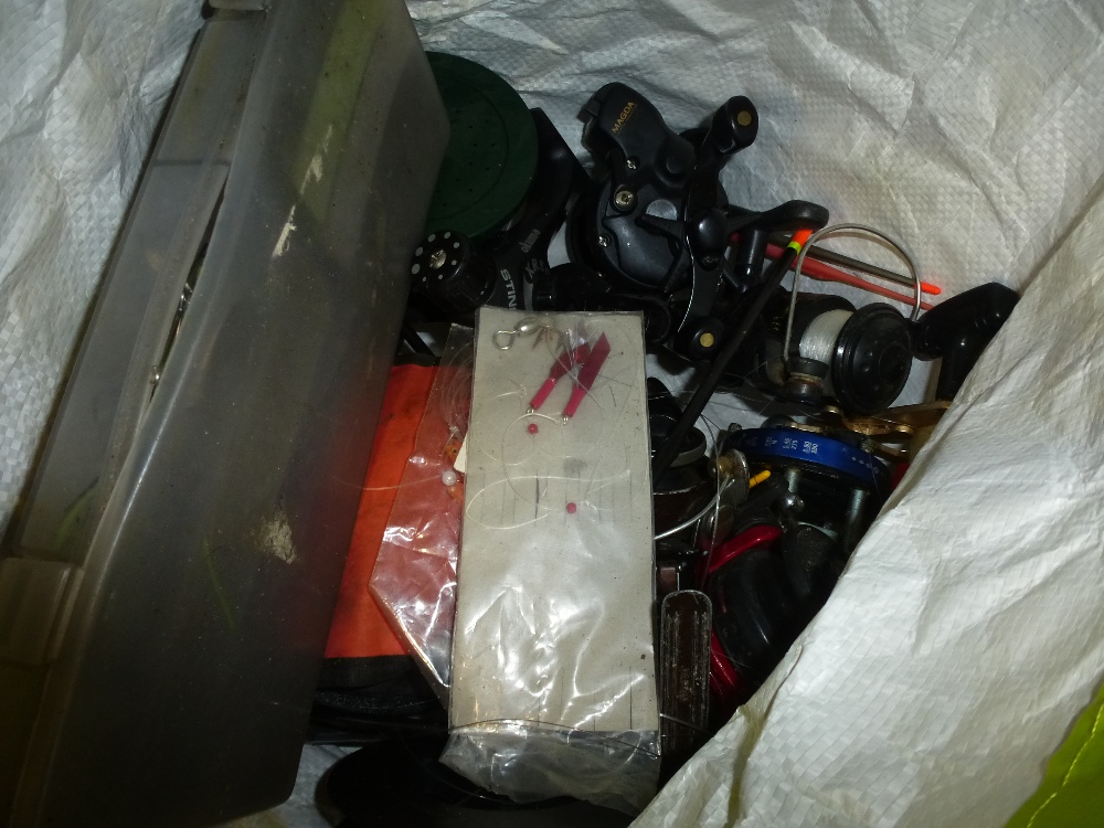 A quantity of fishing rods with a bag of reels etc - Image 2 of 2