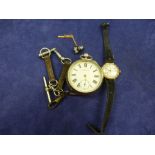 Early 20th Century lady's wristwatch by Emanuel of Southampton, engraved inscription on the back