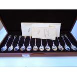 Set of 12 silver spoons The Royal Society for the Protection of Birds, London 1976, John Pinches,