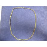 Heavy 9ct yellow gold long neckchain with lobster claw fastener, stamped 375, 35 cm long, 57.2g