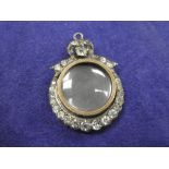 Edwardian silver and yellow coloured metal locket set with paste, Chester 1903, 3.25 x 2.5cm