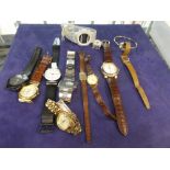 Collection of vintage and other wristwatches including lady's small Omega, Casio, Swatch and other