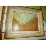 S Davis, an oil of two figures in valley, signed and dated 1966