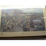 Framed and glazed print of Derby Day by Terence Cuneo