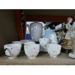 A Booths ceramic kettle, cups, saucers, jug, bowl etc