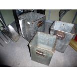 3 steel square tubs