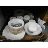 A box of Meredith china to include plates, cups