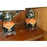 A pair of symmetrical style Japanese lamps