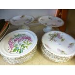 Limoges tea plates, cake service plates and one Portmerion plate