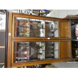 Mahogany inlaid glazed display cabinet