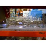 Quantity of Square and round glass vases, etc