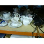 A small quantity of china and sundry items to include vintage canvas, vases, plates, etc, Royal