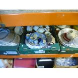 Two boxes of china and sundries to include , Capodimonte, Wade cup and saucers, etc