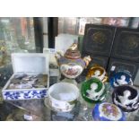 Four boxed glass paperweights, depicting members of the Royal Family, Silver Jubilee bible, small