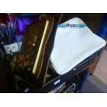 Box containing travel bags, BUA ex, Cuckoo clock, plaque, etc