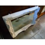 Distressed cream painted frame wall mirror