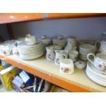 A large quantity of Royal Albert Rougefield pottery to include plates, cups, coffee pots, jugs,