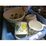 Small crate of Portmeirion 'The Botanic Garden' to include plates, cups, jug, etc