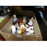 Box of porcelain figures, etc