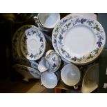 Box of Royal Doulton 'Burgandy' design tea and dinnerware
