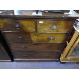 Mahogany chest of 2 short over 3 long drawers with brass handles