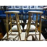 Pair of Scandinavian pine bar stools