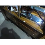 Vintage teak mirror back sideboard by Homeworthy with 4 long drawers