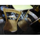 Three old pine dining chairs