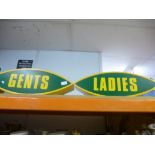 Gents and ladies light up signs