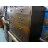 Edwardian mahogany chest with 2 short above 3 long drawers