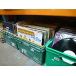 Three crates of mixed LPs to include Tom Jones, UB40, Cliff Richard, etc