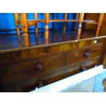 Large Victorian mahogany chest of 2 short over 3 long drawers on bracket supports