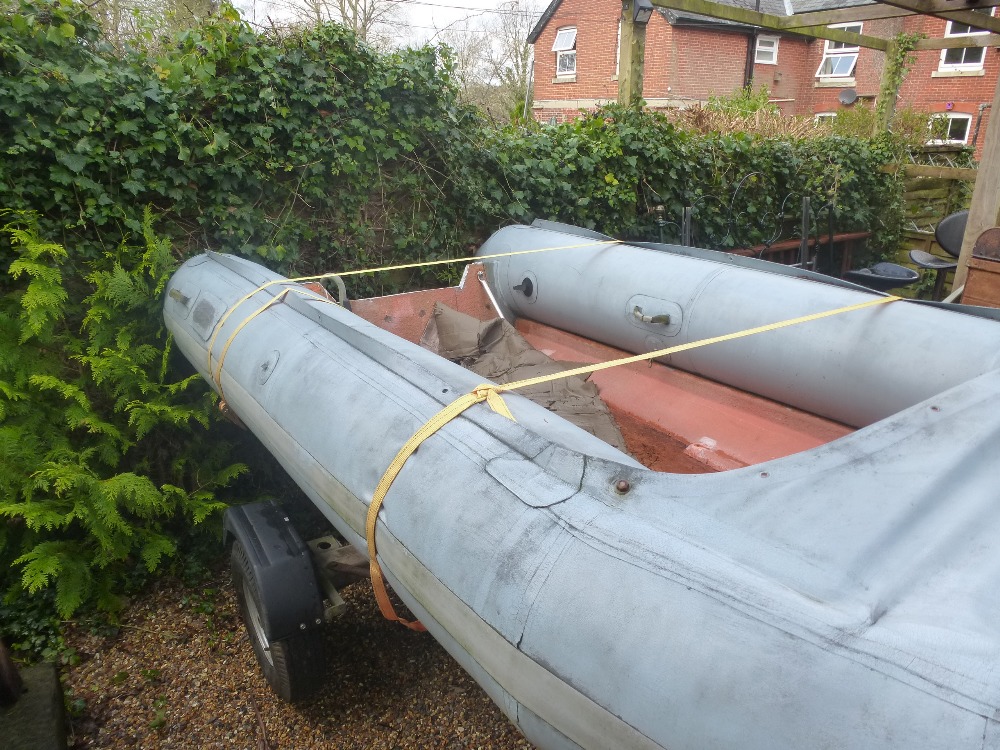 Avon RIB with Hyparlon tubes - 14' overall length, on a trailer and with all new running gear - Image 2 of 2