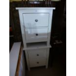 Pair of contemporary white gloss bedside tables