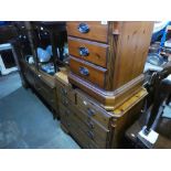 Waxed pine chest 2 short drawers over 3 long drawers and similar 3 drawer bedside chest