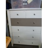 Cream painted chest 2 short over 4 long drawers