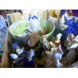 Box of mixed porcelain including figures Anysley flowers, bowl, etc
