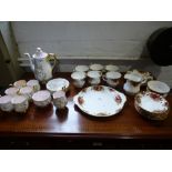 A Royal Albert 'Old Country Roses' teaset for six, no teapot, and a Royal Albert Braemar coffee