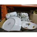 A box of Royal Worcester Evesham dinner and teaware