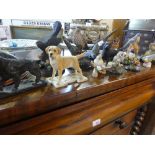 Quantity of model animals including Royal Worcester Nuthatch Border Fine Arts etc