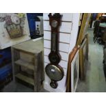 Mahogany cased banjo barometer