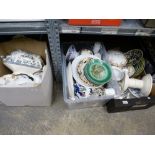 Three boxes of mixed ceramics to include Crescent, Paragon and Royal Doulton