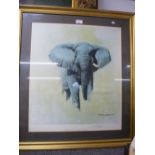 David Shepherd; a pencil signed print of African Bull Elephant, 423/850 and one other of Elephant